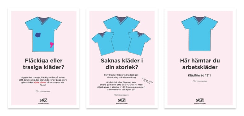 re affischer riktas till v&aring;rdpersonal om hur man ska hantera sina arbetskl&auml;der