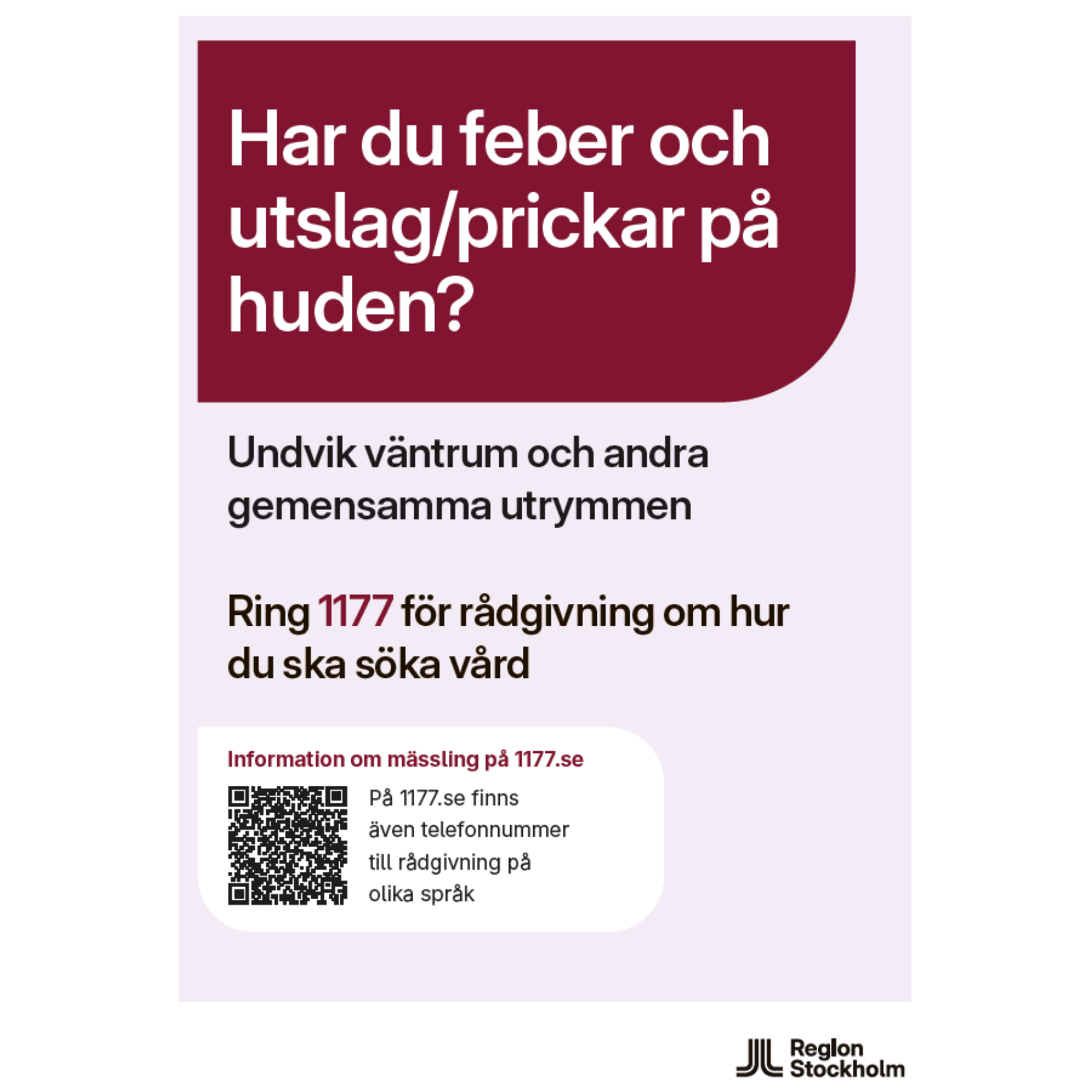 Skylt om mässling