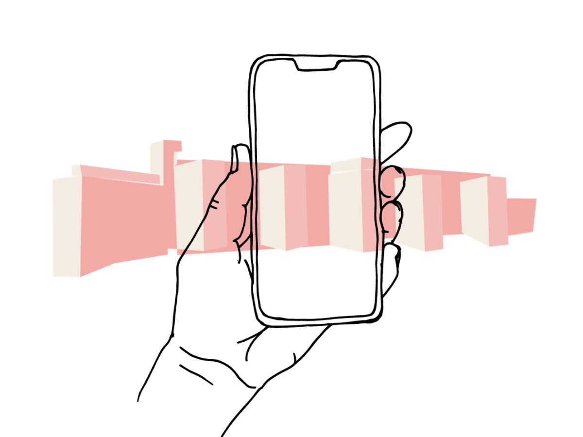 illustration hand som håller telefon stiliserad bild huskroppar