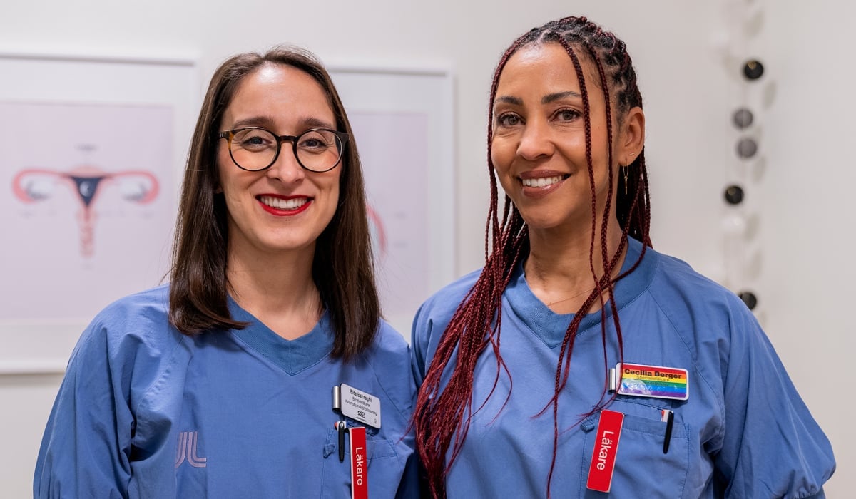 Cecilia Berger och Bita Eshragh i rum på Amelmottagningen