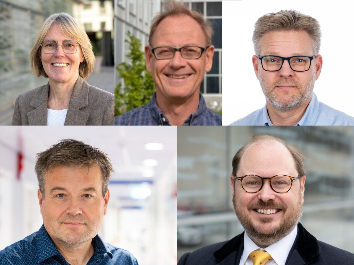 Fyra porträttbilder på personer i affärsdräkt.